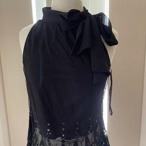 Black lace bottom beaded top size 14 australia